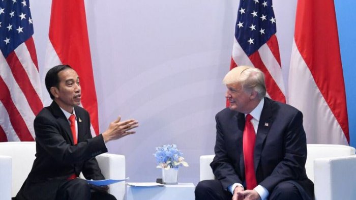 Presiden Jokowi dan Presiden As Donald Trump (sumber tribun)