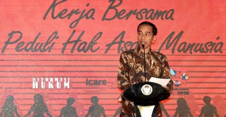 Presiden Jokowi menghadiri Hari Puncak HAM, tahun 2017 (foto okezone)