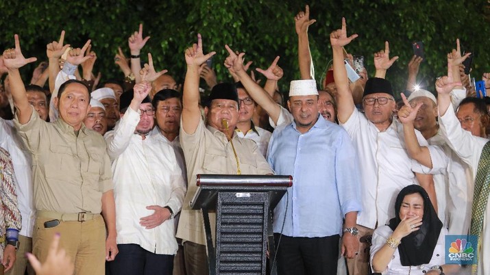 Prabowo Subianto mengklaim kemenangannya pada 17 April 2019 (foto cnbc)
